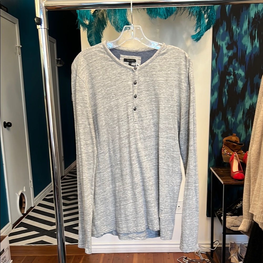 Men's Gray Henley Shirt